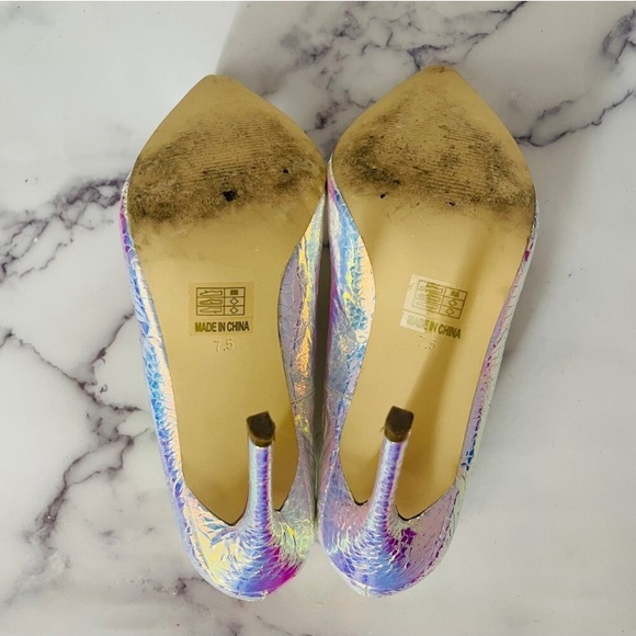 Holographic Iridescent Heels JustFab 7.5 - Picture 4 of 4